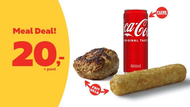 Taquito eller frikadelle + valgfri dåsesodavand - Meal Deal