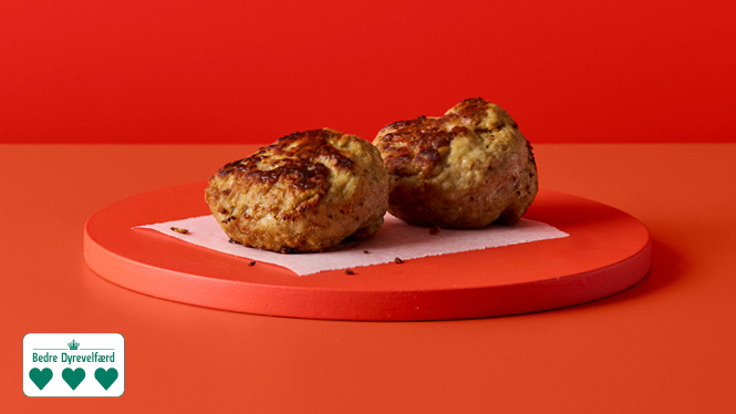 Saftige frikadeller til turen med tre dyrevelfærds hjerter